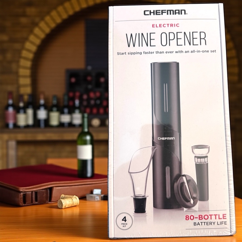 Uncork the Fun: Chefman Electric Wine Opener 4-Piece Gift Set for Effortless Fun